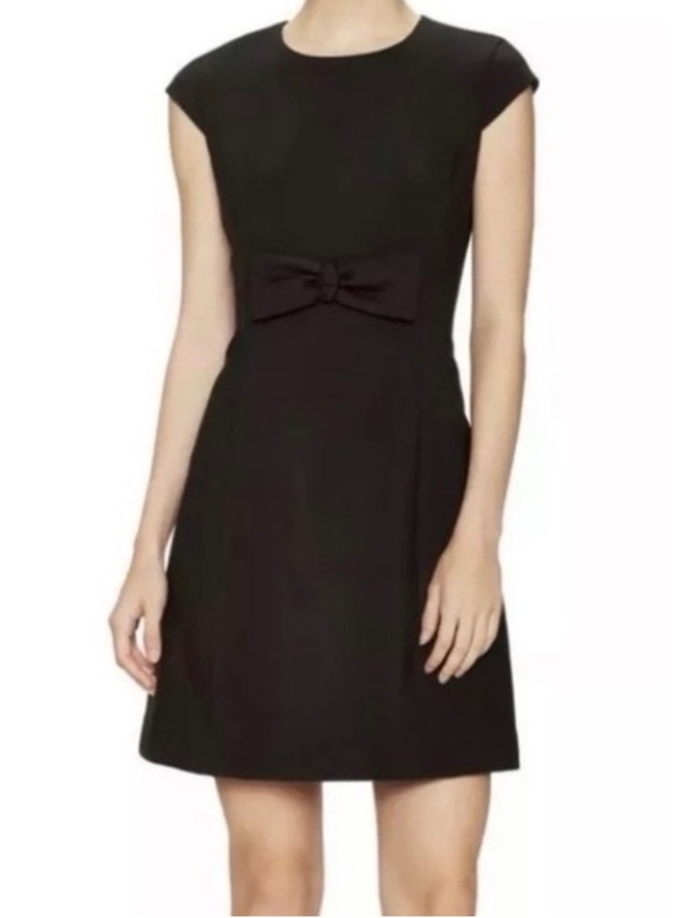 Kate Spade Stretch Crepe Bow Dress Cap Sleeve Mini Black Bow Dress NWT Sz 8